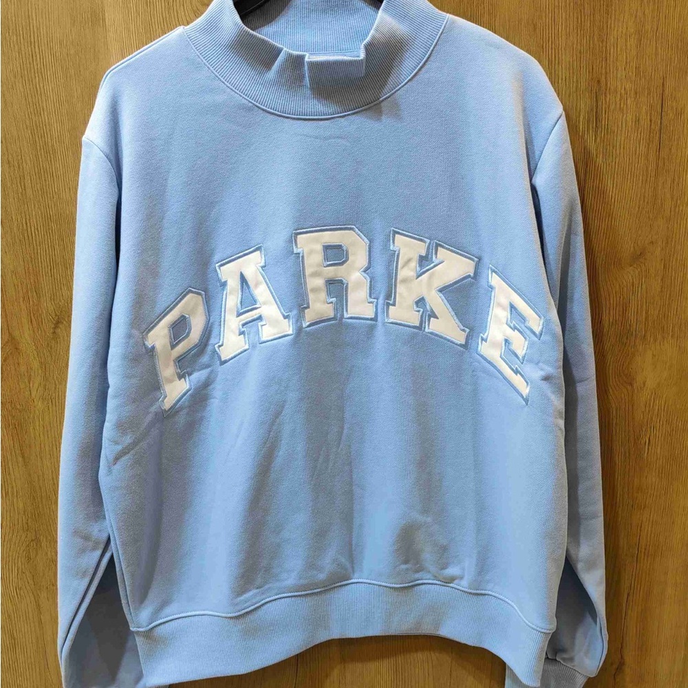 PARKE Rare Sold Out Light Blue Logo Sweatshirt NWT